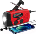 Solar Hand Crank NOAA Weather Radio, AM/FM, 2000mAh Charger, Light, SOS | 7400mWh Emergency USB phone charge, 3 LED