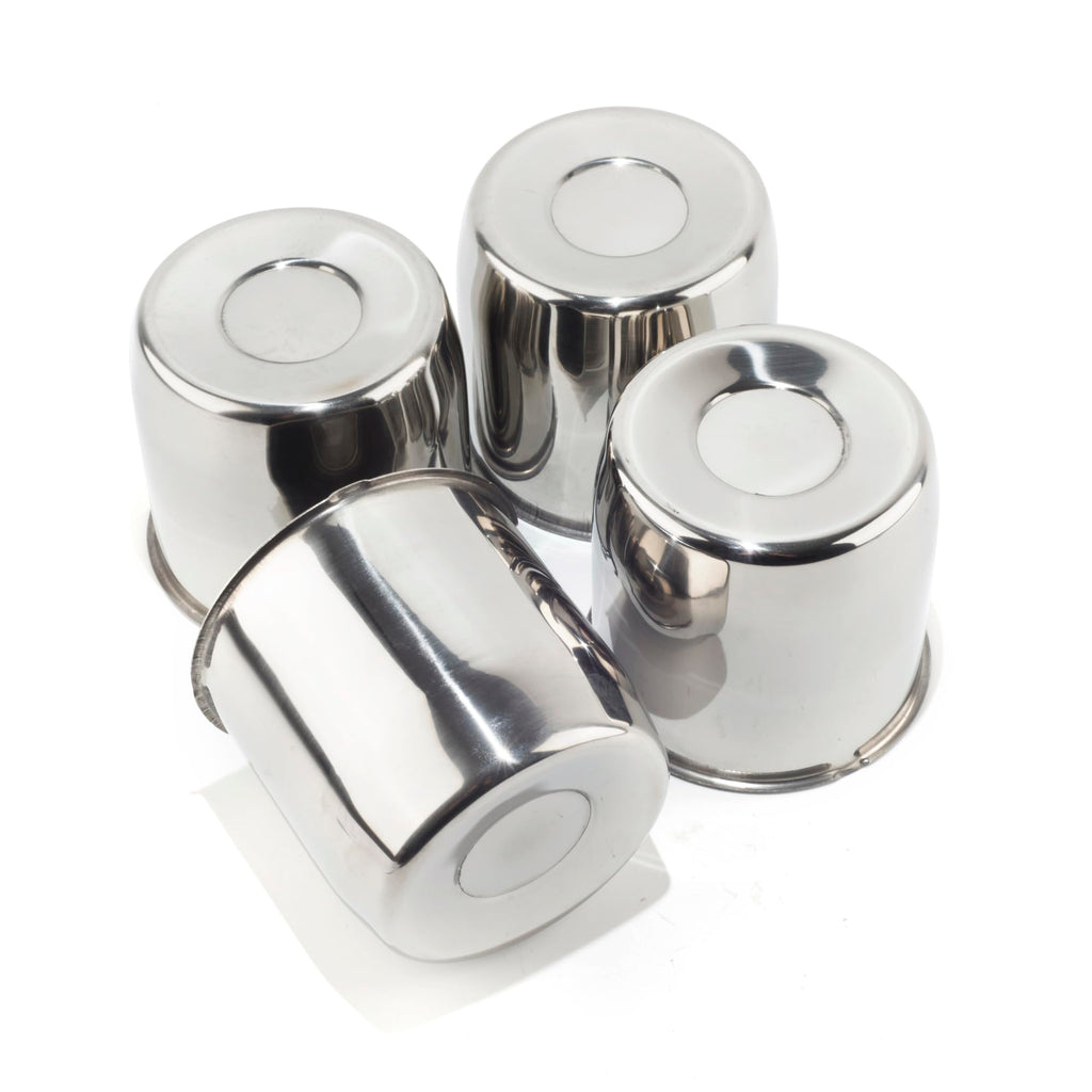 4Pcs 4.25" Stainless Trailer Wheel Center Caps, 4.11" H Chrome