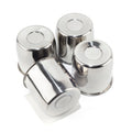 4Pcs 4.25" Stainless Trailer Wheel Center Caps, 4.11" H Chrome