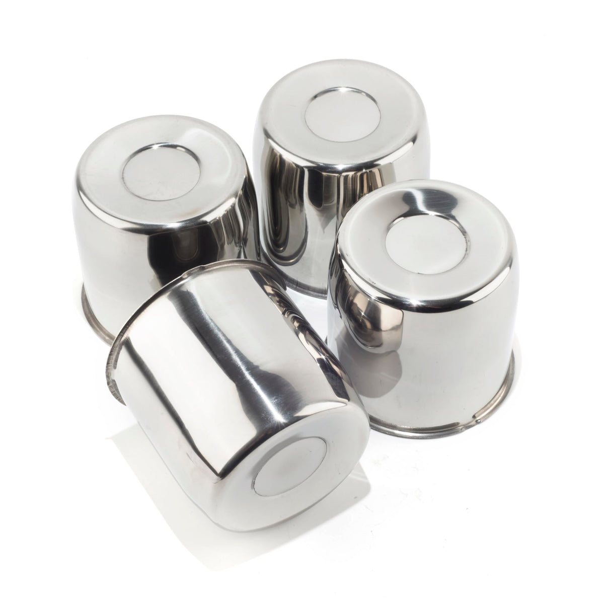 4Pcs 4.25" Stainless Trailer Wheel Center Caps, 4.11" H Chrome