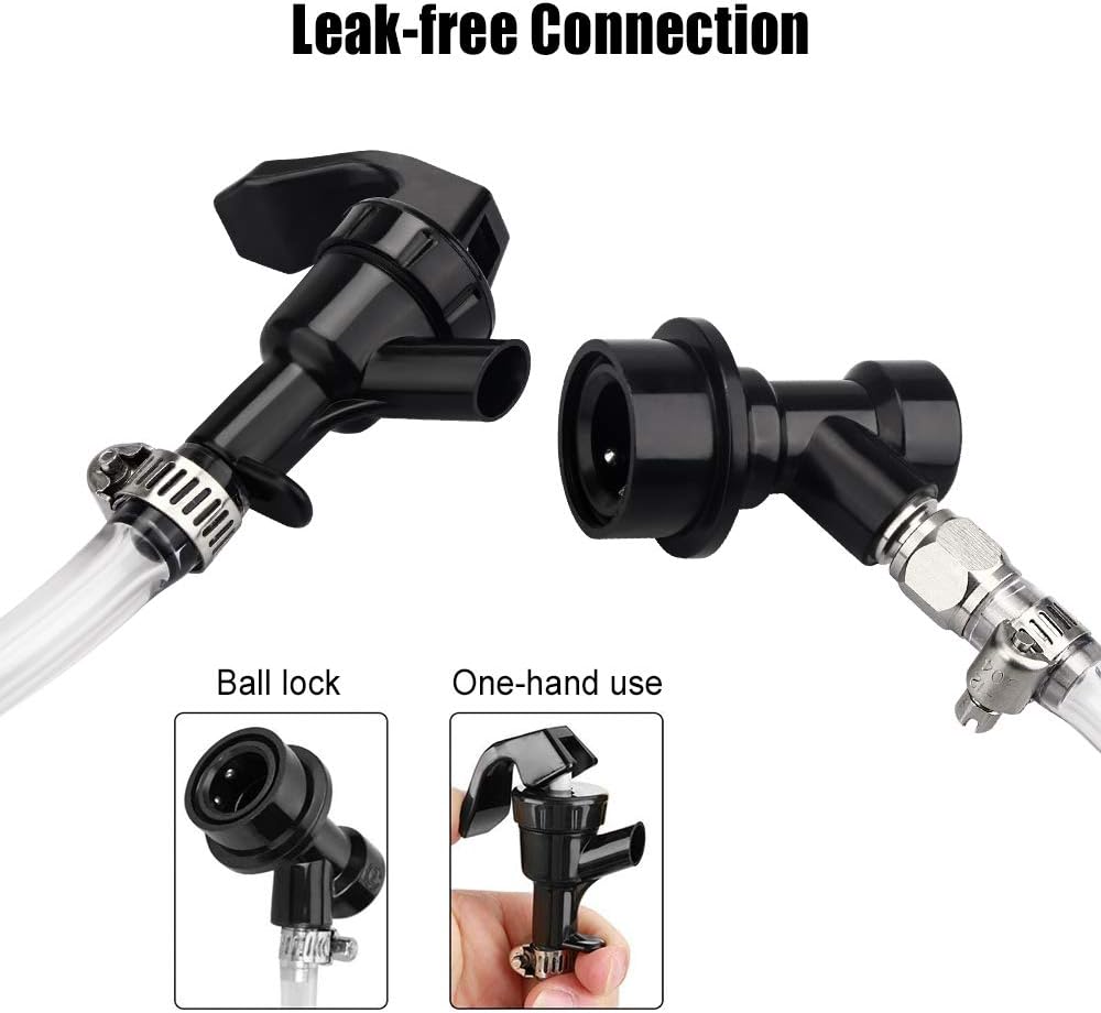 3ft Ball Lock Beer Line Assembly Liquid Line Picnic Tap Ball Lock Quick Disconnect Faucet Food Safe Clear Tube Kit