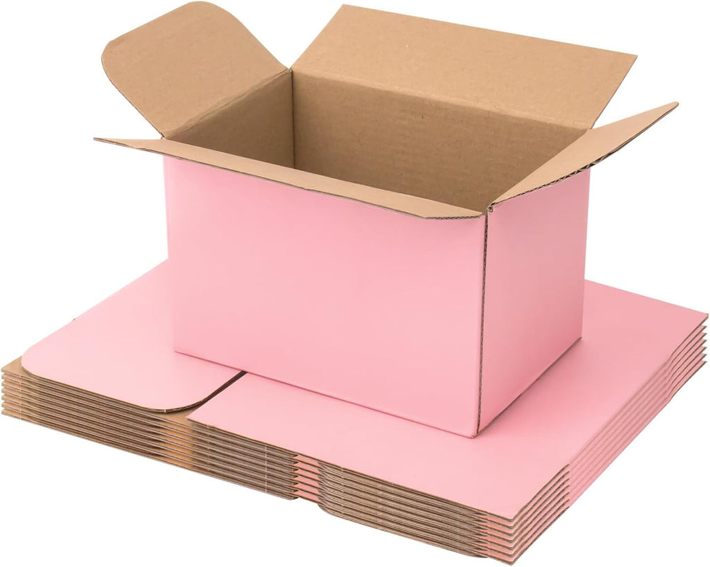 Pink Shipping Boxes Small 6x4x4 Inches, 30 Pack Corrugated Cardboard Boxes for Packaging Small Business Mailing