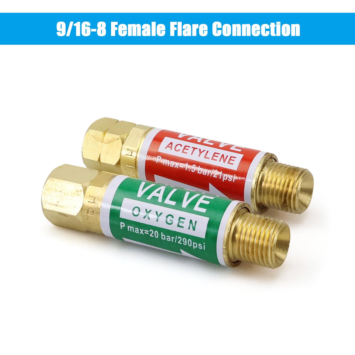 VAPHY Oxygen Acetylene Flashback Arrestors Set Regulator End