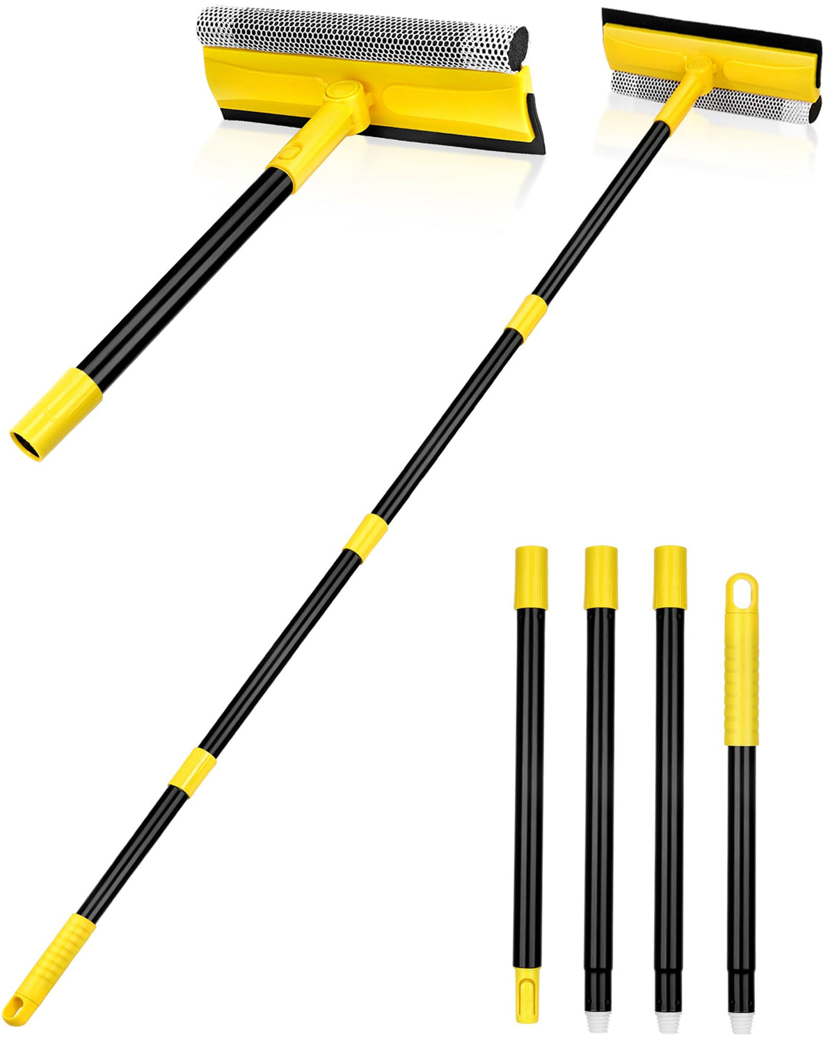 Window Squeegee with 57" Extension Pole for Home Window Glass Cleaning
