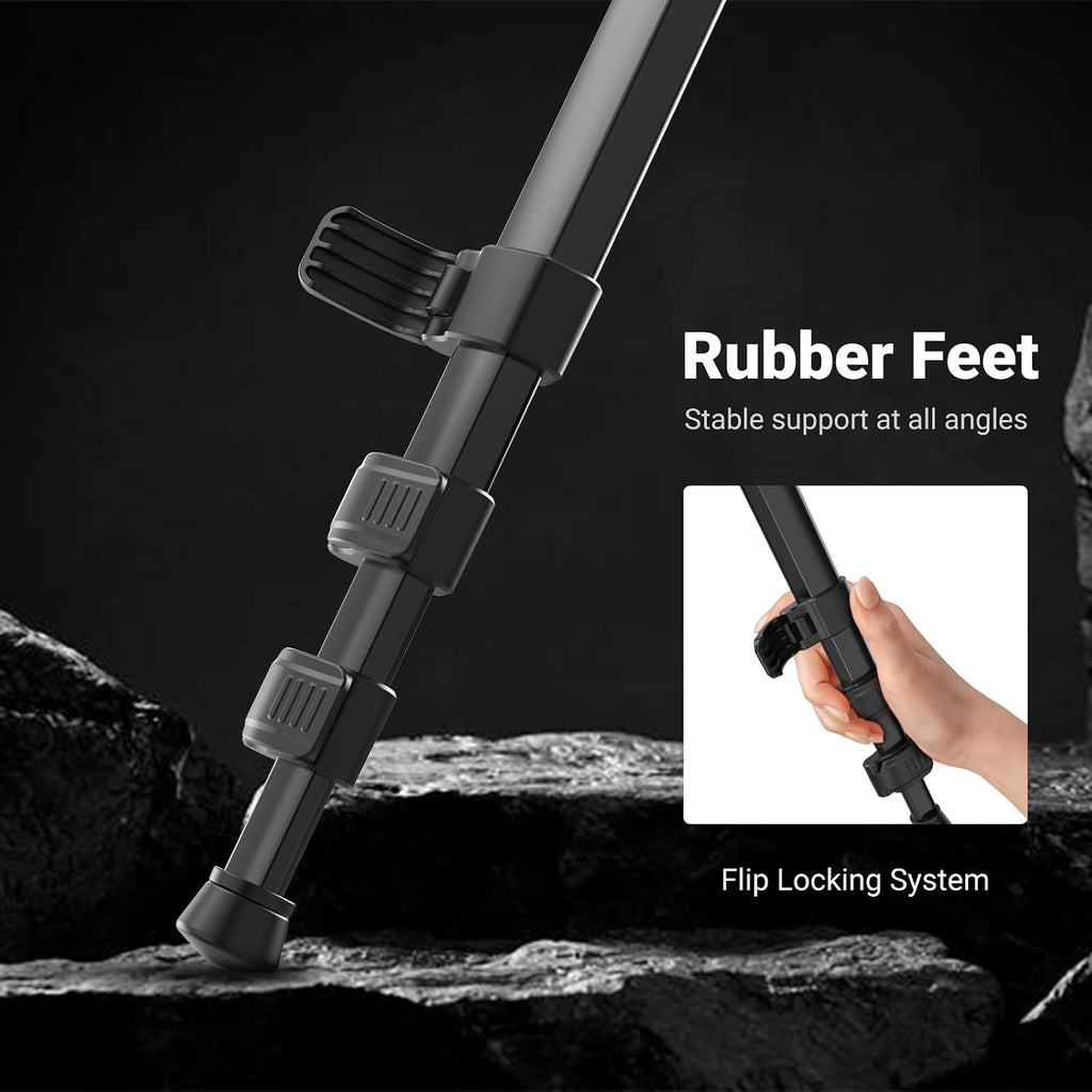 Basics 66.5"/169 cm Travel Tripod for Camera, Lightweight Portable DSLR Stand with Ball Head, Arca Type QR Plate