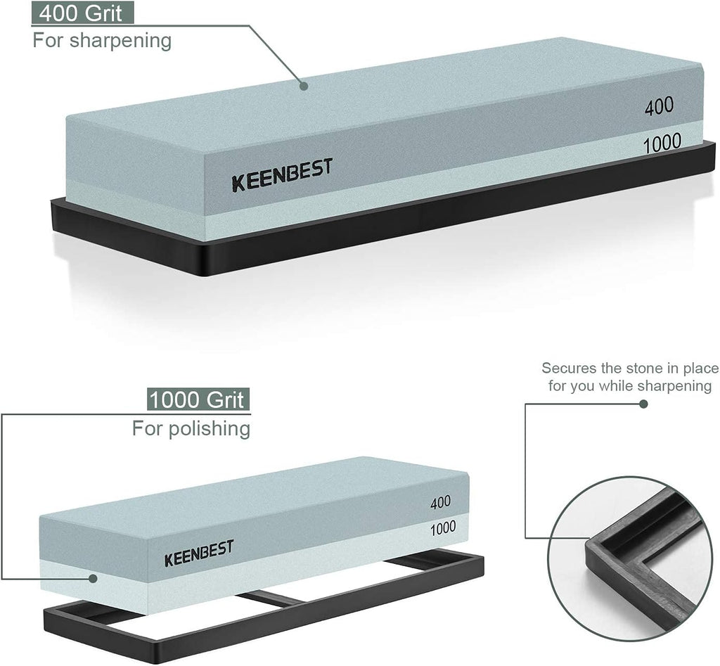 Actual Grit Premium Material Sharpening Stone 2 Side 400 1000 Whetstone Set Kitchen Knife Sharpener Stone Wet Stones