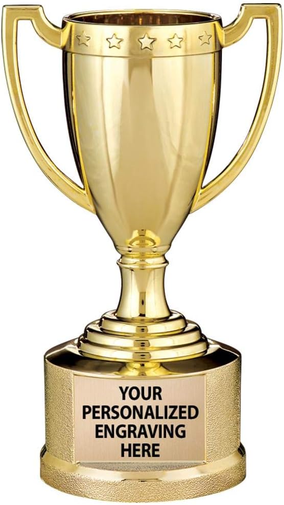 Gold Trophy Cup, 5 1/2" Shiny Gold Award Trophy Cups, Great for Custom Trophy Keepsake, Free Engraving Prime