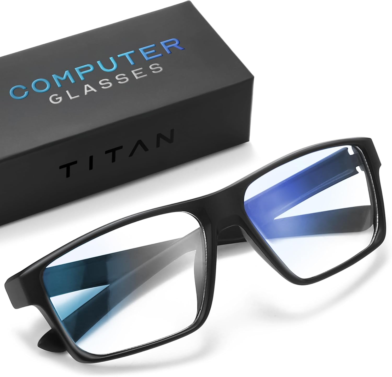 Titan Gaming Glasses, Blue Light Blocking, Night Driving Glasses for Men, Computer Protection, Gift for Gamers