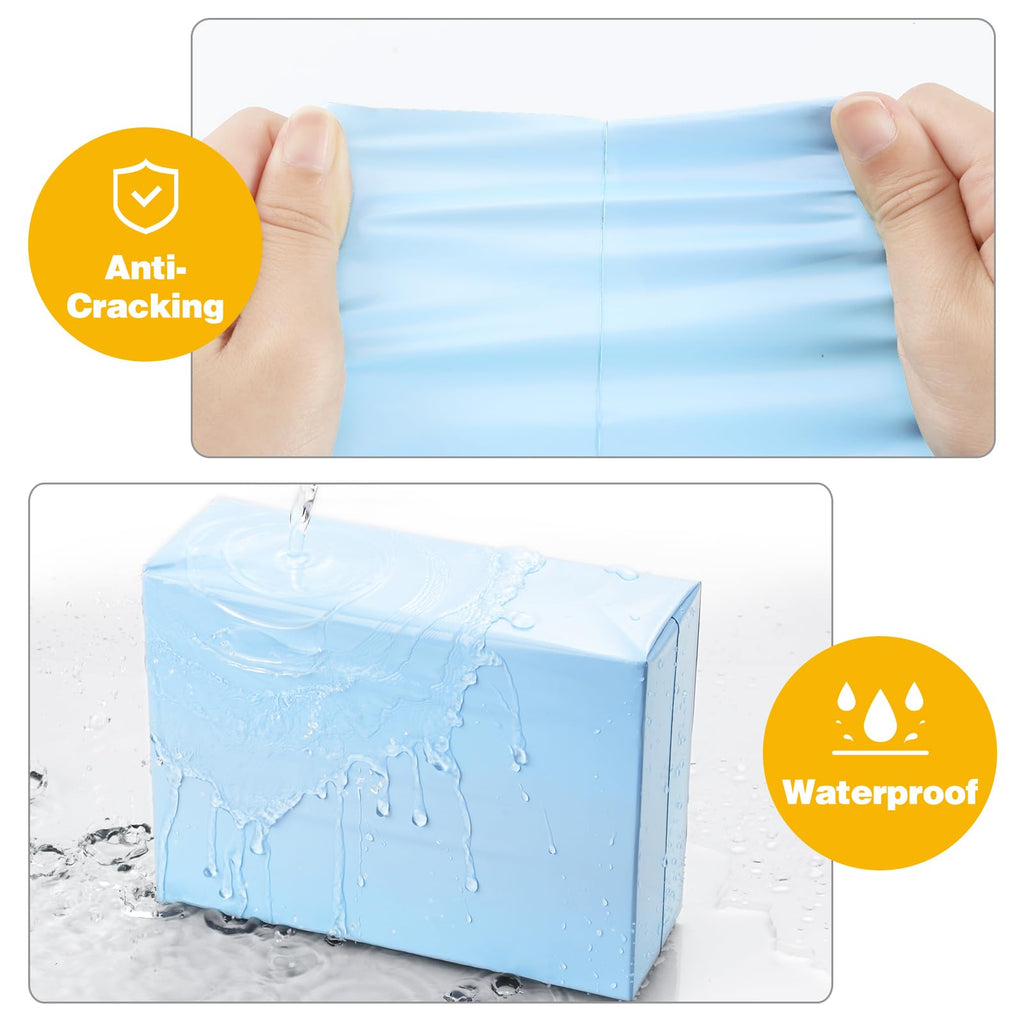 Light Blue Large Poly Mailers 24x24 for Clothes, Business, 50pcs