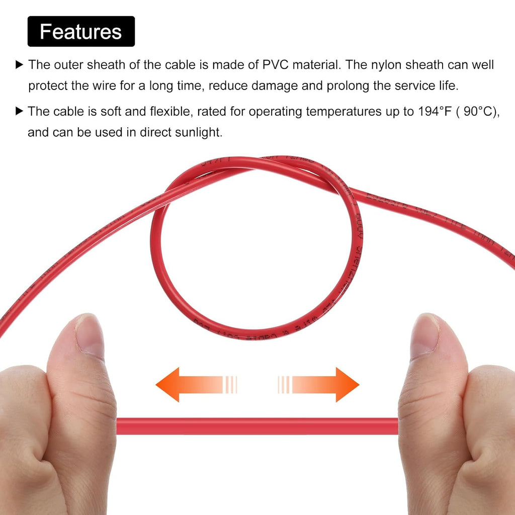 THHN Stranded Wire 10 Feet 12AWG Gauge Insulation Building Wire - UL Listed Copper Cable - PVC 600V Electrical Wire