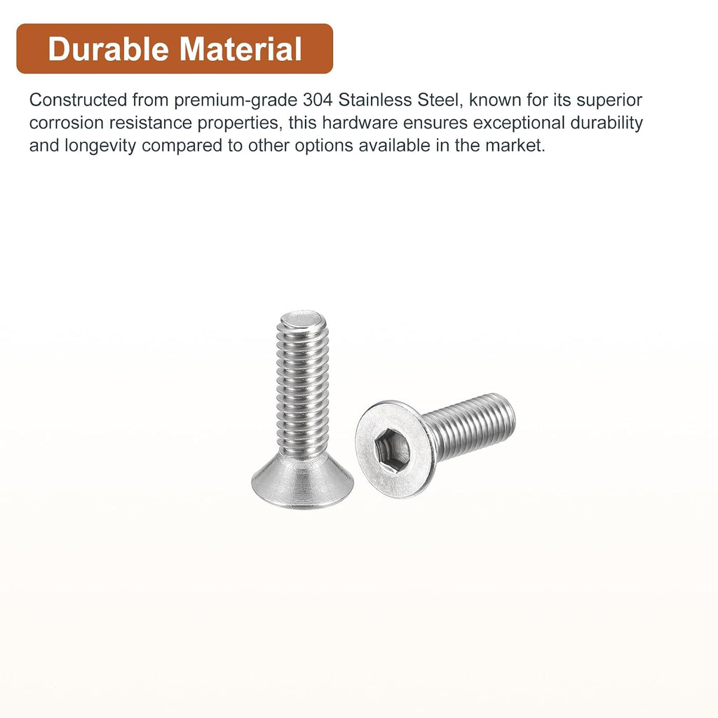 DTGN #10-32x5/8 Flat Head Socket Cap Screws 50Pack 304 SS Full Thread
