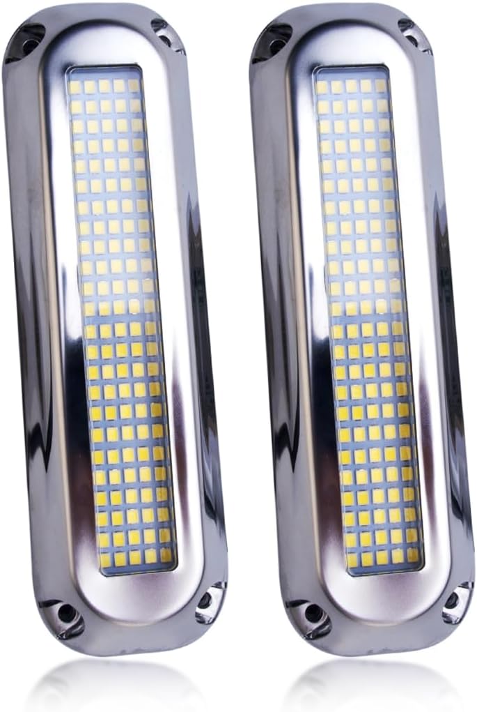 120led Underwater Boat Lights,Blue DC10-30V IP68 Surface Mount 2 Pack