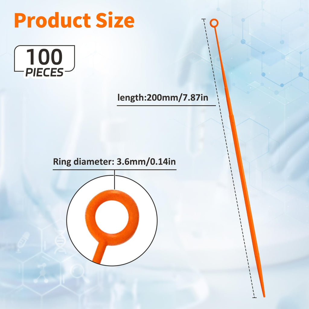 10ul Disposable Inoculating Loop, Plastic, 25/Bag, 100PCS Total