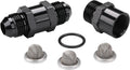 8AN Inline Fuel & Oil Feed Filter Set with 30 80 150 Micron Elements Aluminum Black