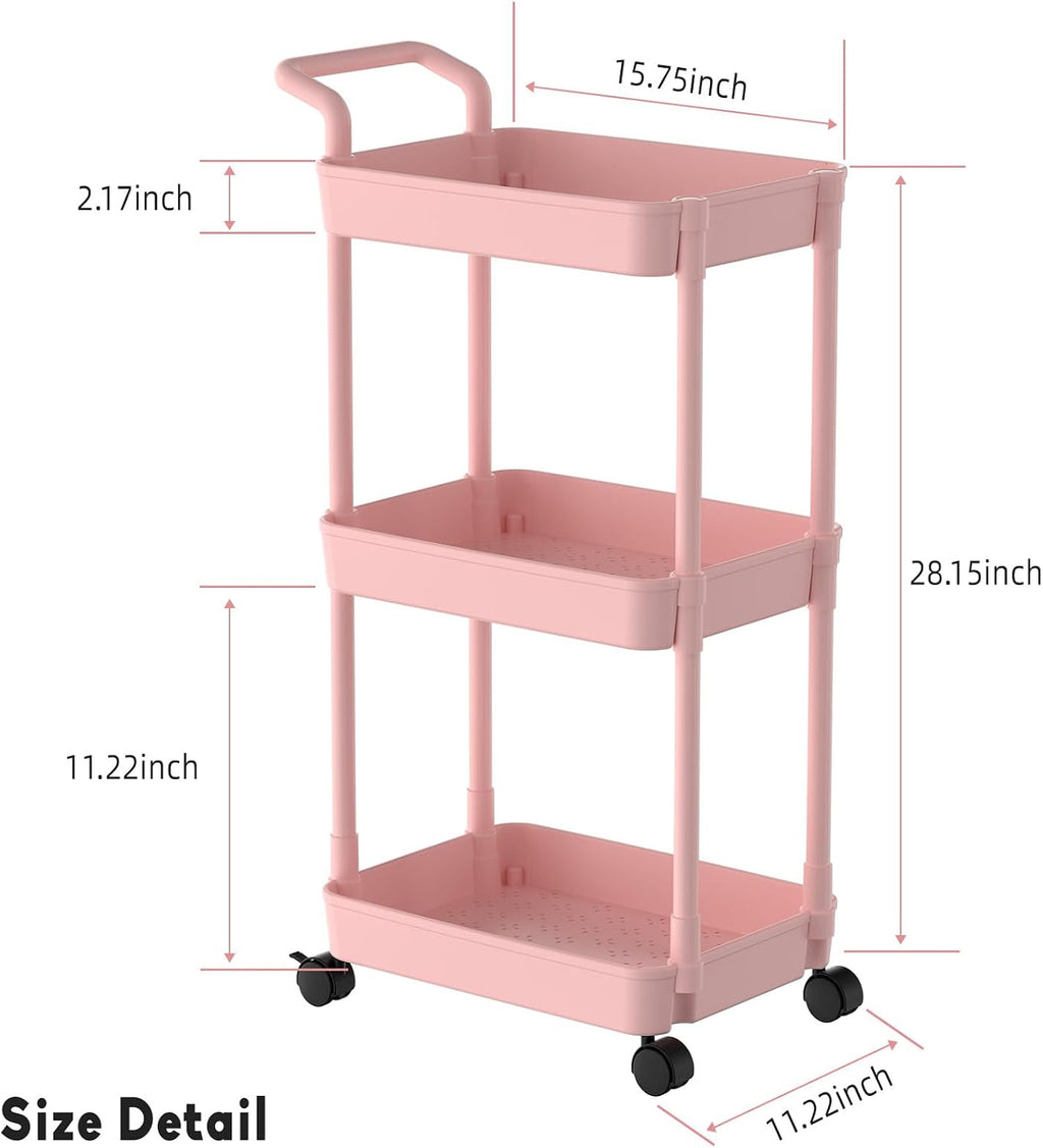Diaper Caddy - Plastic Diaper Organizer for Nursery Essentials, Baby Organizers and Storage, Movable Cart for