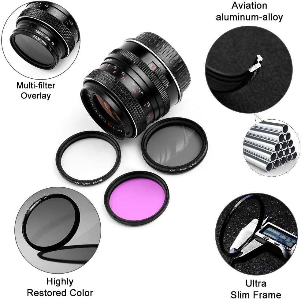 55mm Filter Kit Universal UV CPL FLD Filter Set UV Protection Filter Circular Polarizing Filter Fluorescent Filter