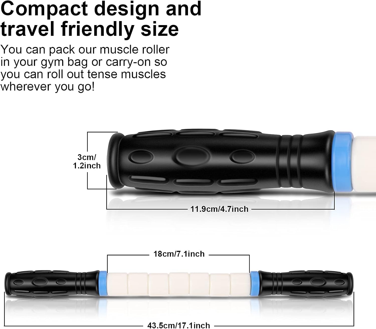 Premium Muscle Roller the Ultimate Massage Roller Stick 17 Inches Recommended By Physical Therapists Promotes