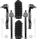 BDFHYK 6PC Inner Outer Tie Rod Kit w/Boots for Honda CR-V 1997-2001