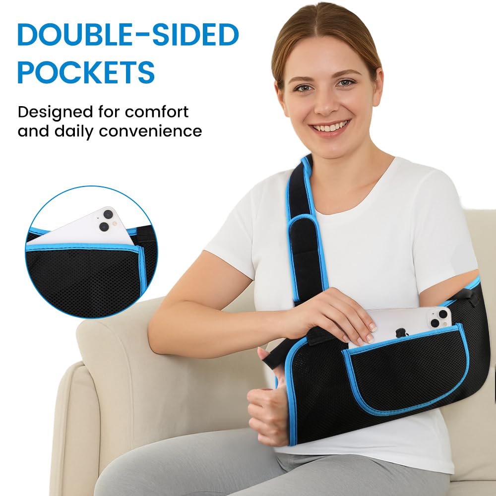 Arm Sling Shoulder Immobilizer for Men & Women, Rotator Cuff Support Brace