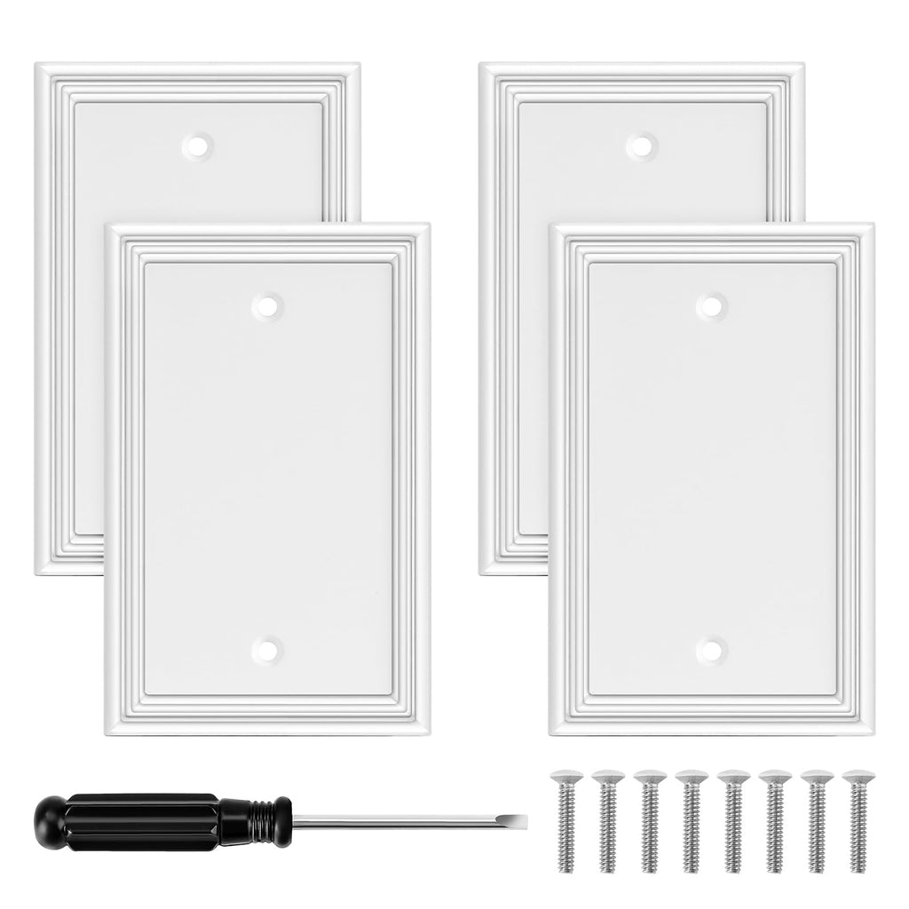 White Modern Decorative Blank Wall Plate Light Switch Cover