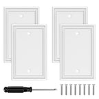 White Modern Decorative Blank Wall Plate Light Switch Cover