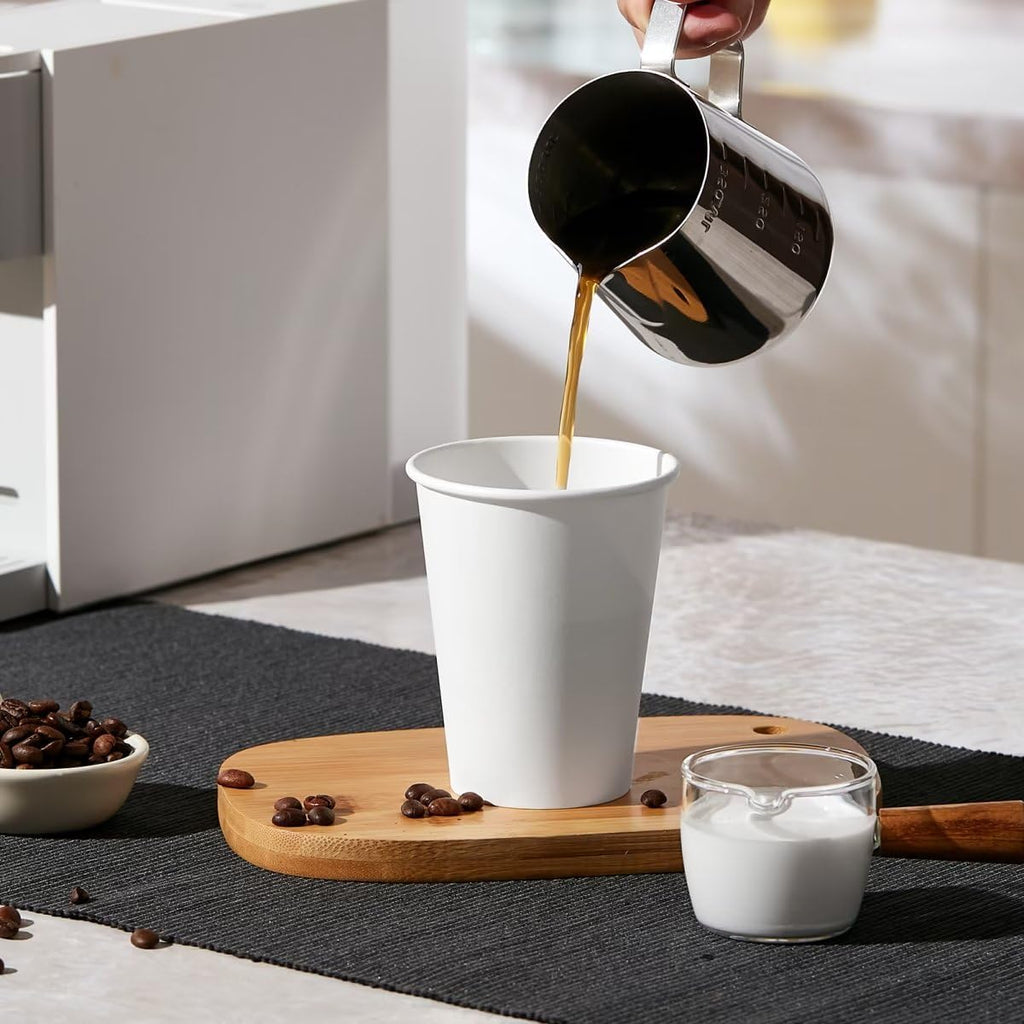 300Pack 12oz Disposable Paper Coffee Cups White Hot Coffee Cups