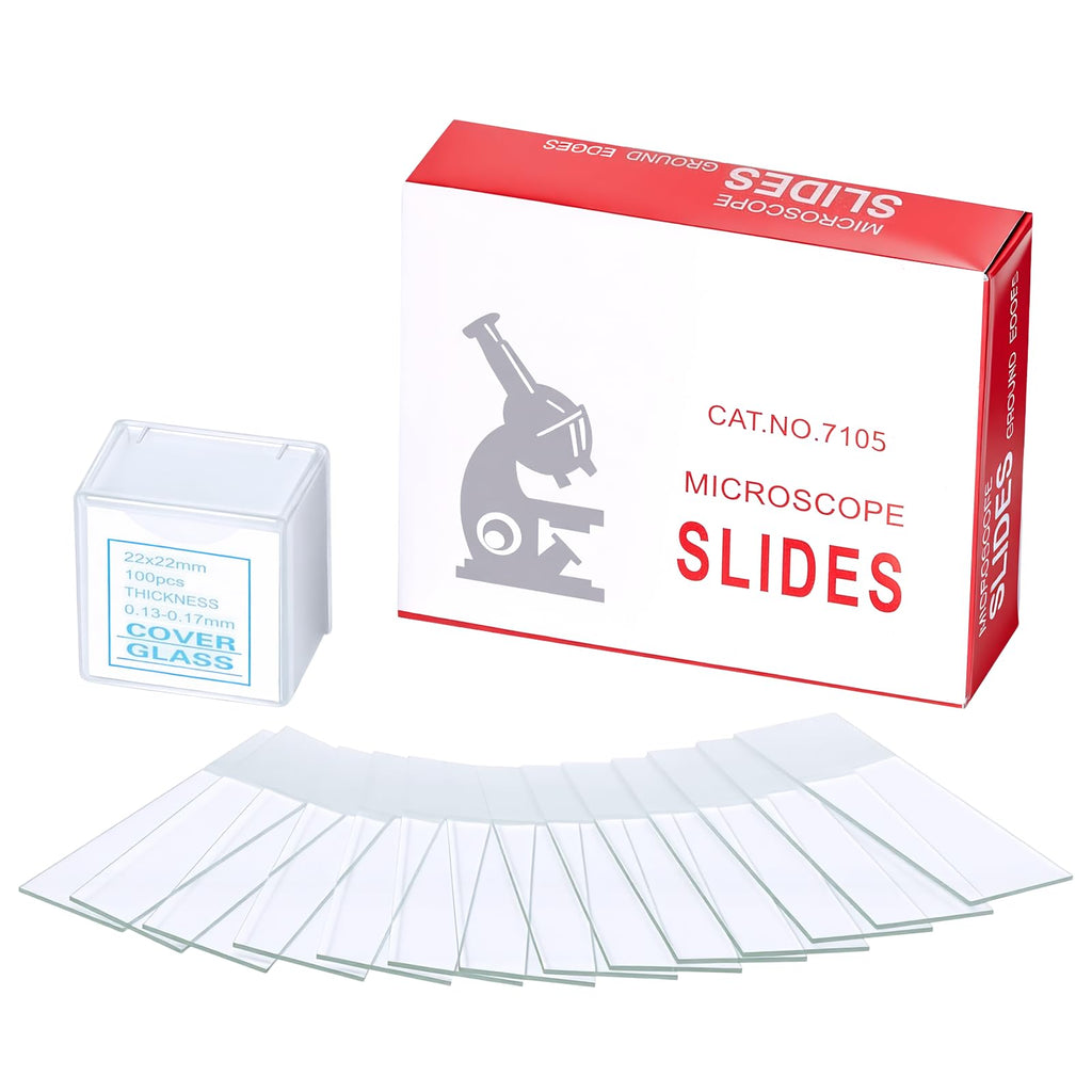 Microscope Slides and Coverslips Set, Pre-Cleaned Optical Glass