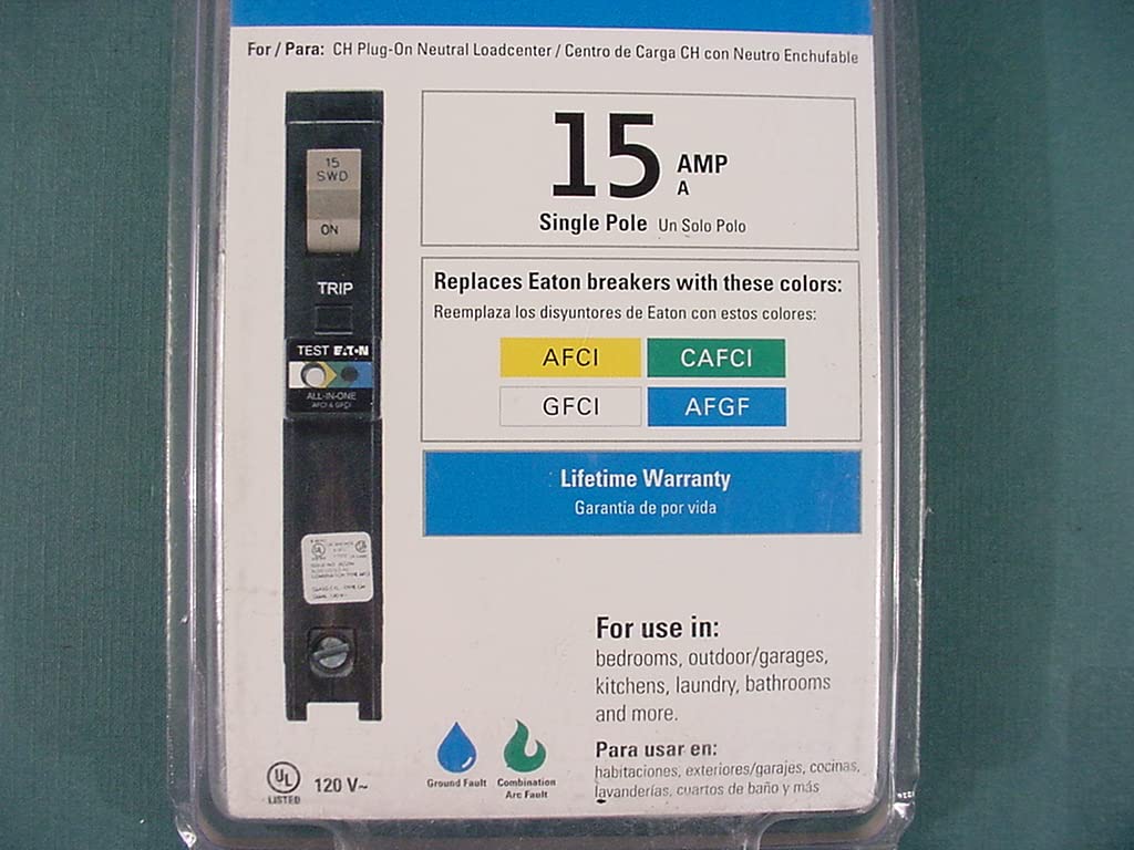 Eaton CHFP115A1CS 15 Amp All in One AF/GF Plug-On-Neutral Breaker
