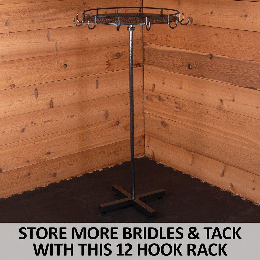 Pro Series 12-Hook Spinning Bridle Rack | Horse Tack Organization | 360-Degree Spinning Feature | 12-Hook Capacity |