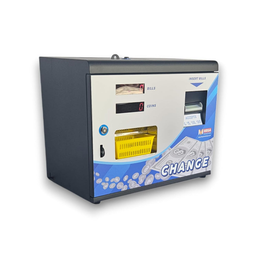 Dollar Bill Changer Machine – Front Door Bill to Coin Change Machine Black, Slots, Arcades, Laundry Stores Accepts