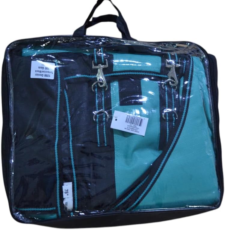 1200D Waterproof Light Weight Poly (100g Fill) Horse Winter Turnout Blanket with Standard Neck AT010002 (Turquoise, 78")
