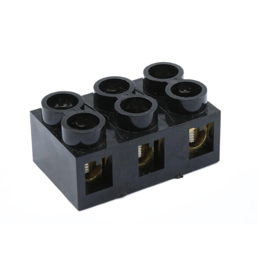 2 Pack 500V 60A 3 Position Double Row Screw Terminal Block