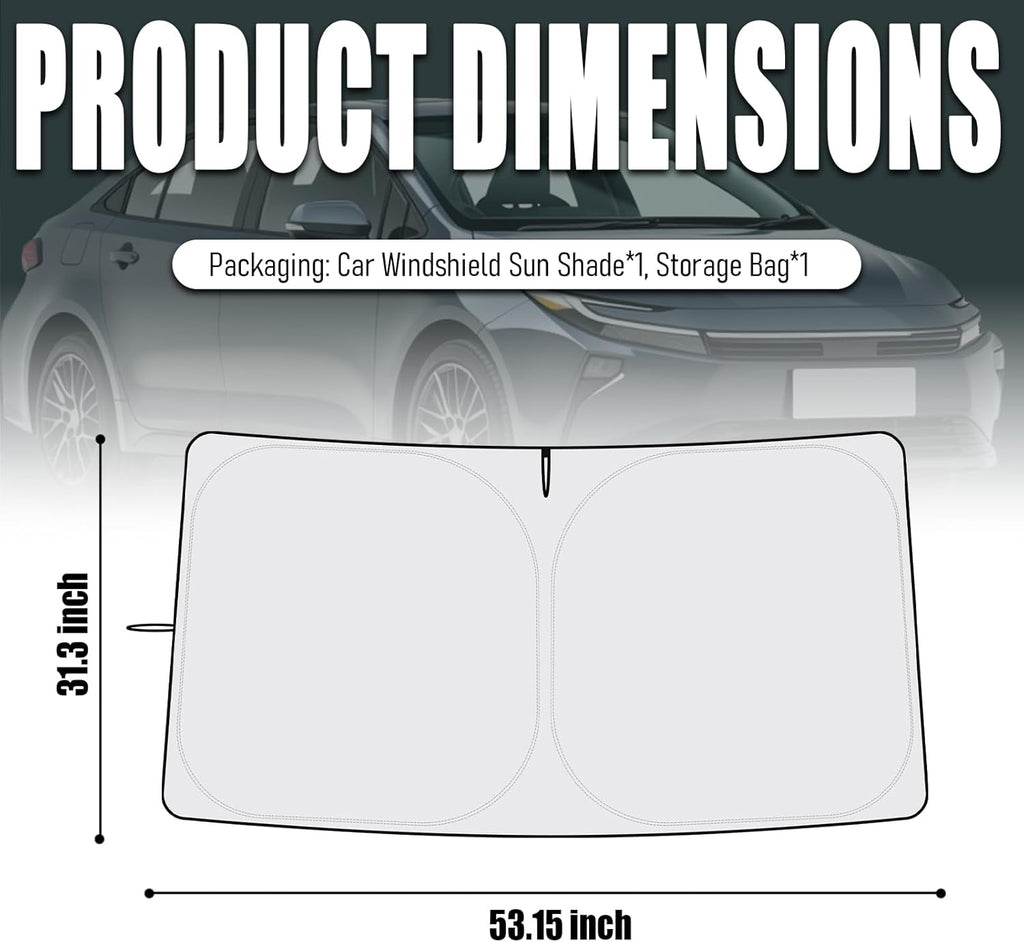 Car Windshield Sun Shade,Foldable Sun Shade for Car Windshield Compatible with Toyota Corolla,Oxford Cloth Sunshade
