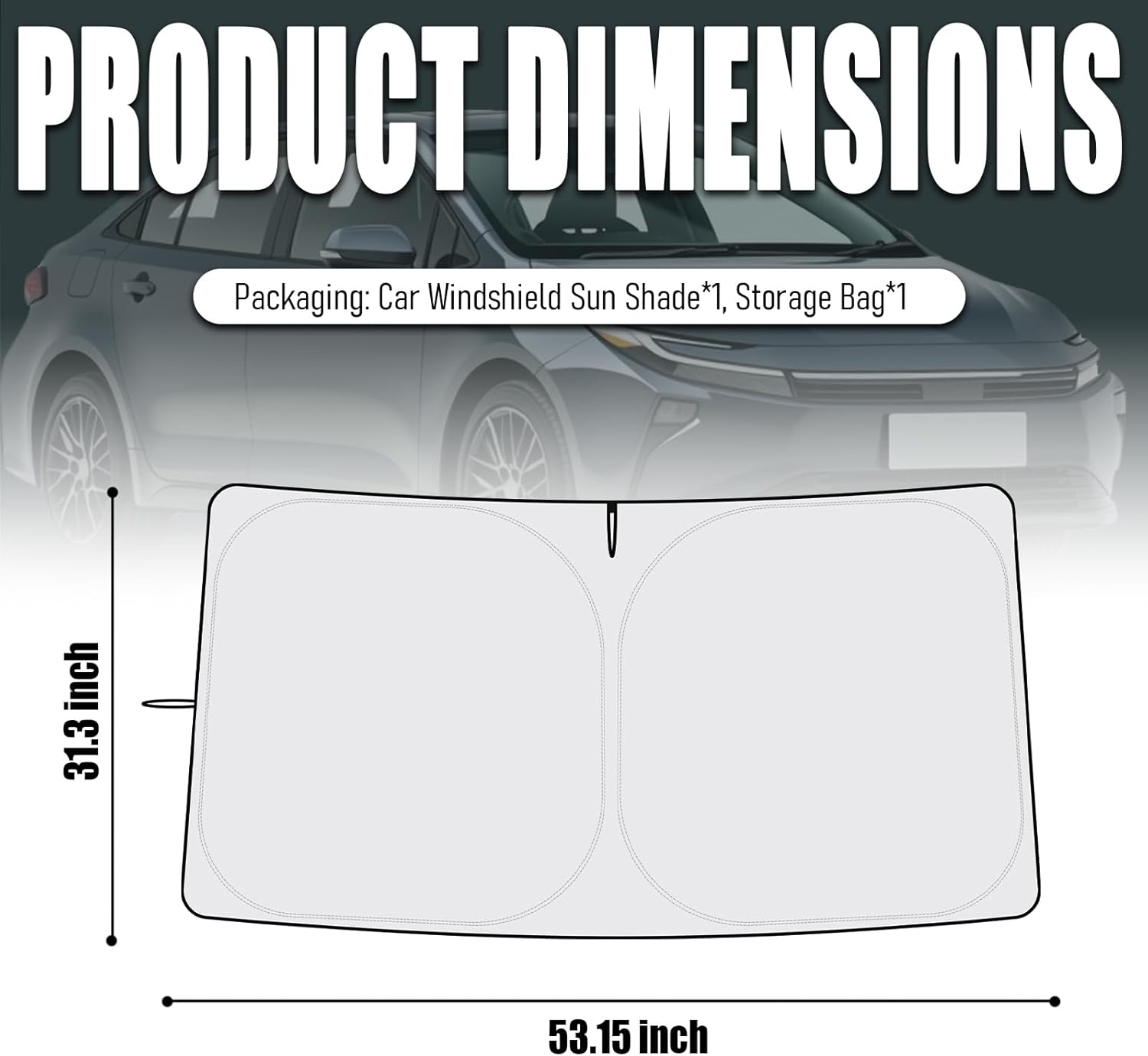 Car Windshield Sun Shade,Foldable Sun Shade for Car Windshield Compatible with Toyota Corolla,Oxford Cloth Sunshade