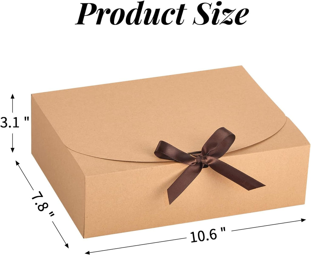 15 Pack 10.6" x 7.8" x 3.1" Brown Gift Boxes with Lids