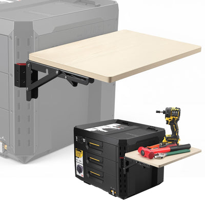 Heavy Duty Foldable Work Table Fit for ToughBuilt StackTech Toolbox, Portable Side Workbench Attachment with 50 lbs