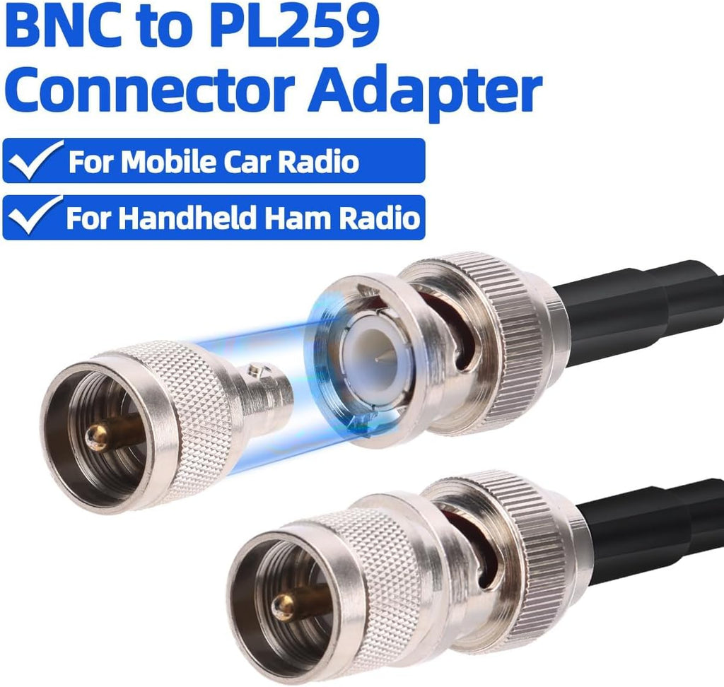 CB Radio Antenna Magnetic Mount Whip Soft 27MHz CB Antenna Kit with PL259 BNC Male Adapter Compatible with Cobra