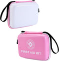 Small First Aid Kit - 165 Piece Dual-Color Emergency Medical Kit with Hard Shell & Fluorescent Exterior Coating