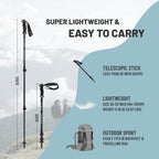 Aluminum Trekking Poles - Quick Adjustable Locks, Comfort Handle, Padded Strap, Snow Baskets - Walking Sticks