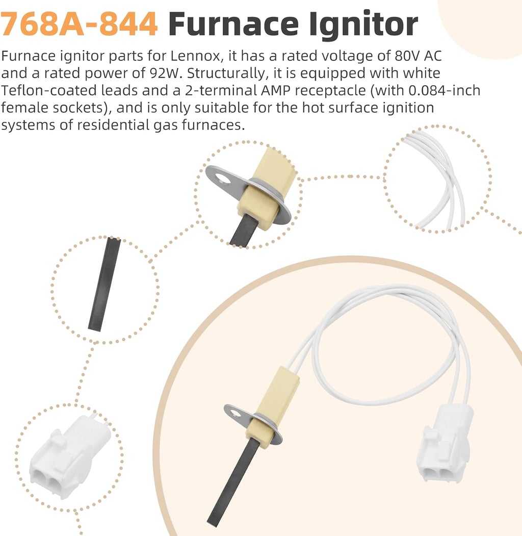 768A-844 Furnace Ignitor, 41K56 Hot Surface Ignitor Fits for Gas Furnace