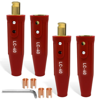 LC-40 Welding Cable Connectors Set (Red)