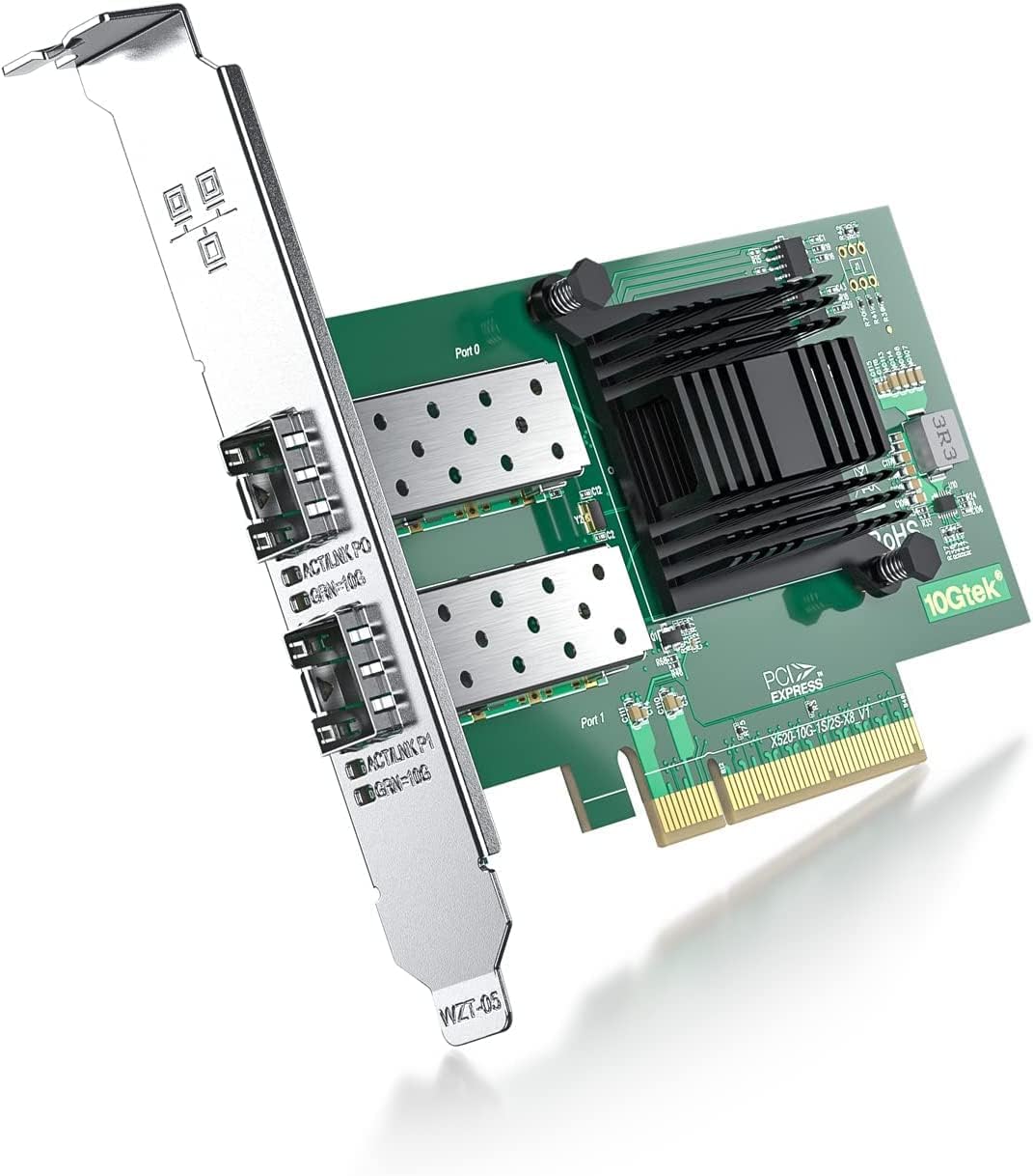 Ipolex 10Gb Network Card Compatible for Intel X520-DA2 PCIE Ethernet Card NIC with Intel 82599ES Controller, Dual SFP+ Port,10G PCI Express LAN Adapter Support Windows Server/Windows, Linux, Vmware