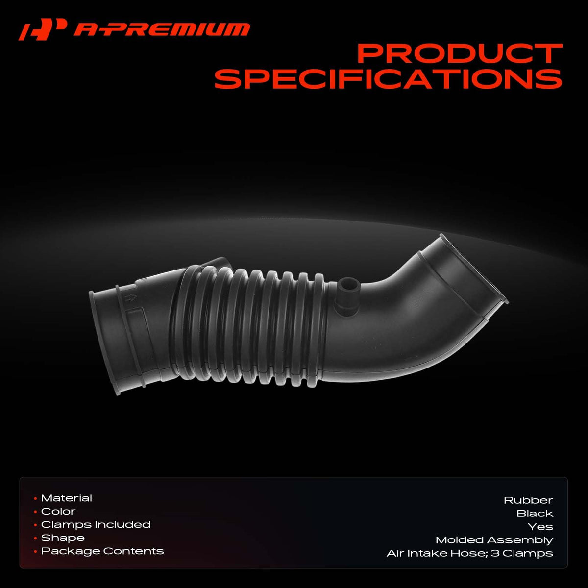 A-Premium Engine Air Intake Hose Tube [fits DOHC, 4Cyl 2.4L]