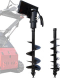 Auger Attachments for Mini Loader, with 8"+12" Drill Bits Hydraulic Post Hole Digger Attachment, Tree Planting, Fence