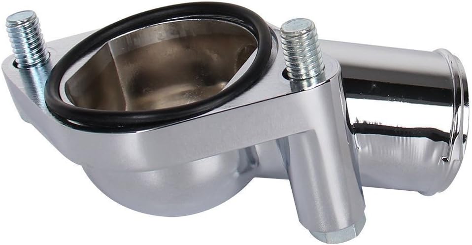 CarBole 21 Degree Chrome Water Neck Thermostat Housing Fit For Chevy V8 5.7L 350 454 Small Big Block
