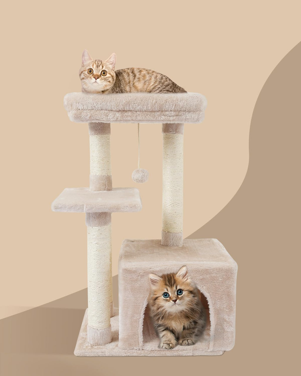 Cute Cat Tree Kitten Cat Tower for Indoor Cat Condo Sisal Scratching Posts with Jump Platform Cat Furniture Activity