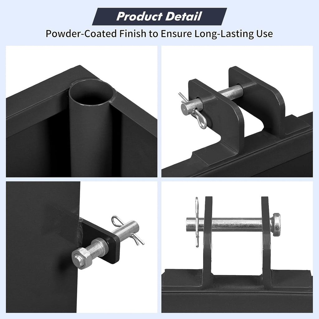 3 Point Ballast Box for Tractor Category | 1, 800 LBS Capacity 5 Cu.ft Volume, Heavy Duty Steel with Standard 2"