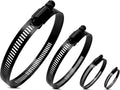 16pcs 4 Sizes Hose Clamp,9/16-4 Inch(14-102mm) Hose Clamps Stainless Steel Adjustable Worm Gear Black Hose Clamp