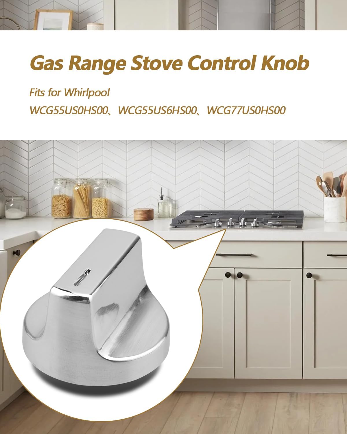 Plastic Gas Range Stove Control Knob Replacements -Non-Metallic knob-Fit for Whirlpool Stove Oven Replacement Knobs Replace W11366438 W11084623 W10850010 4PCS