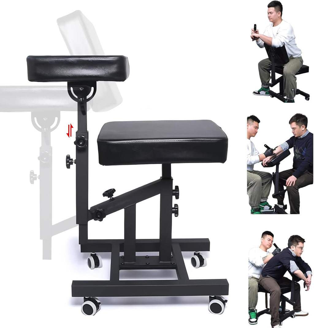 Tattoo Chairs with Adjustable Armrest & Back Support for Tattoo Artists and Client, Ergonomic Multiple Uses